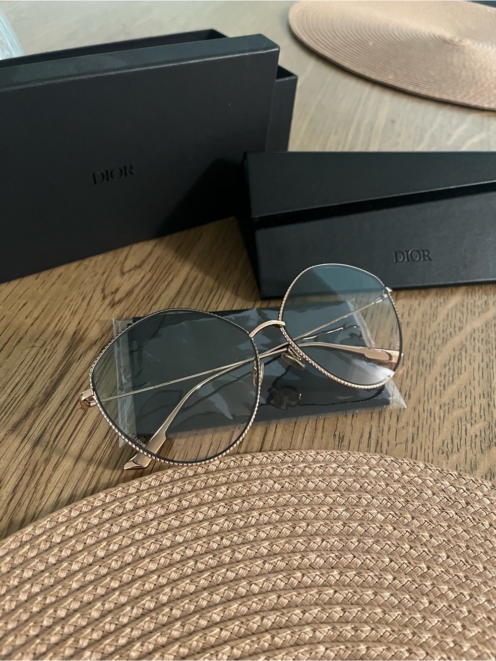 Dior Gold Frame Brown Lens Women's Sunglasses - Picture 2 of 10
